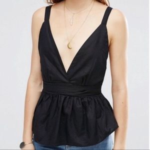 Free People Black Peplum Top 🌙
